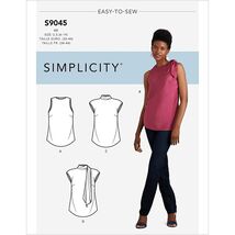 Simplicity Pattern S9045 R10429 Pullover Tops Neck Tie Detail Size 6-14 ... - $4.98