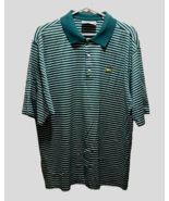 Masters Golf Shop Augusta Georgia Cotton Green 60&#39;s Striped 2-Ply Polo S... - $13.25