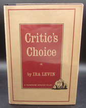 Ira Levin Critic&#39;s Choice First Edition 1961 A Random House Play A Nice Copy Dj - £35.40 GBP