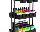 Mobile Utility Cart With Three Tiers And Hooks For Hanging Cups. - $54.96