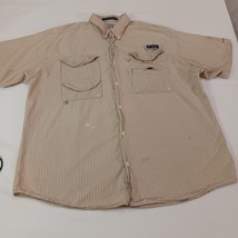 Columbia Shirt Men's XL Brown Check Cotton Short Sleeve Super Bonehead FM7272 image 9
