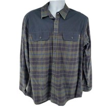 Eddie Bauer L Classic Fit Green Black Plaid Outdoor Button Up Long Sleeve Shirt - £16.59 GBP