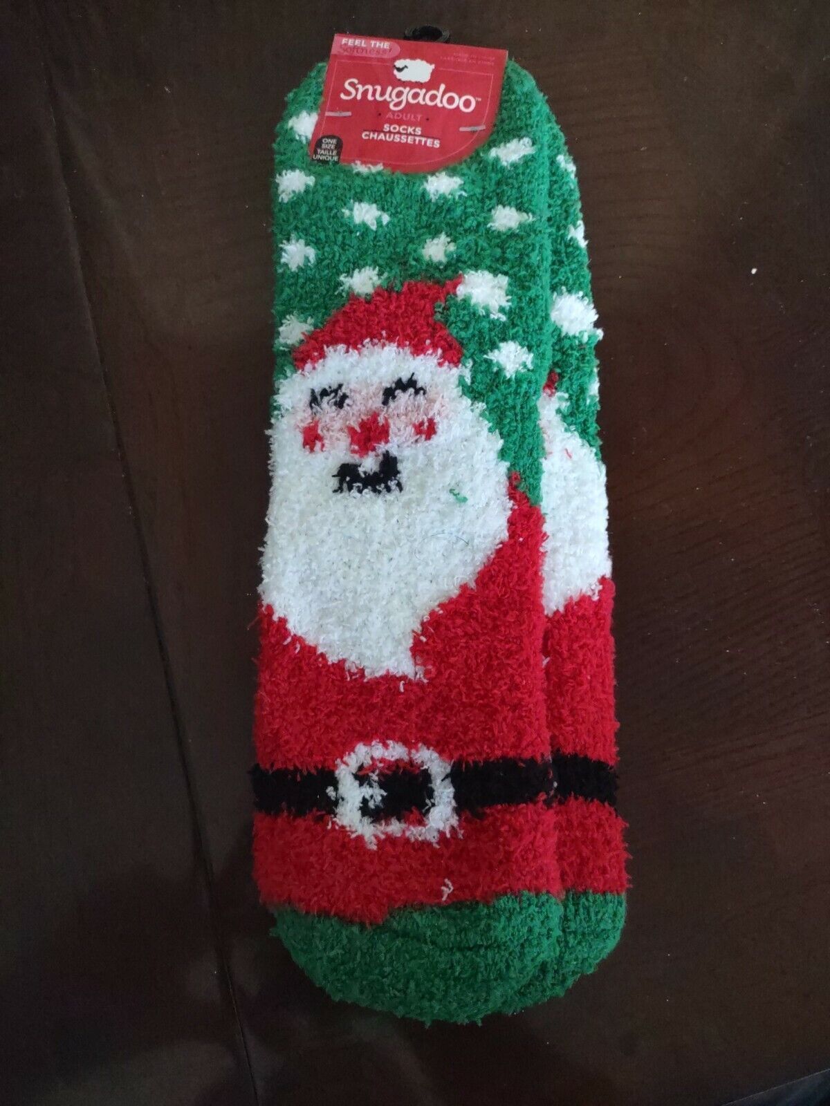 Primary image for Snugadoo Adult Christmas Socks Santa Claus 1 Pair-Brand New-SHIPS N 24 HOURS