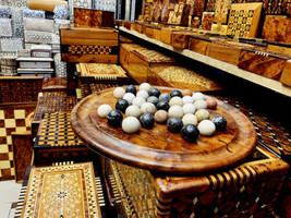 New Moroccan Art Thuya Wood Solitaire Game Handmade Marble Balls Game Lots Bundl - £54.19 GBP