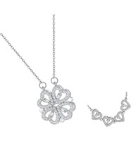Stainless Steel Four Leaf Clover Necklace Dainty - £31.86 GBP