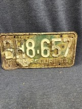 Missouri February 1968 License Plate BH8-657 Rustic - £7.56 GBP
