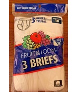 Vintage 2001 NOS Boys Fruit Of The Loom Double Stripe Briefs 3 Pair Size 10 - £23.41 GBP