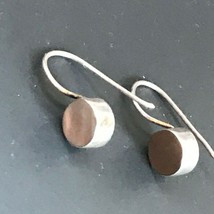 Estate Small 925 Marked Small Round Mother of Pearl Dangle Earrings for Pierced  - £11.90 GBP