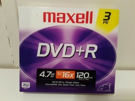Maxell  DVD + R 3 Pack 4.7GB Brand New Factory Sealed - £3.86 GBP