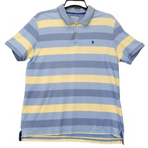Izod Advantage Men Polo Shirt Size XL Blue Stretch Preppy Stripe Short Sleeves - £9.24 GBP