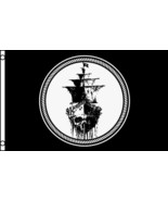 BLACK SEA PIRATE SHIP FLAG 3x5 wall banner flags 3 x 5 large pirates sai... - $9.06 CAD