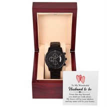 To My Husband To Be Black Chronograph Watch With Message Card in Mahogan... - £67.56 GBP