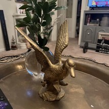 Collectible Flying Duck Brass Figurine Mallard 8.5&quot; Tall - $58.41