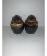 Pfaltzgraff Gourmet Brown Drip Glazed Stoneware Salt &amp; Pepper Shakers - $6.00