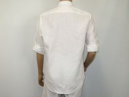 Men INSERCH premium Soft Linen Breathable 2pc Walking Leisure suit LS29116 white image 6