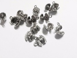 10 Seashell Charms Pendants Antiqued Silver Clam Charms Nautical Ocean Charms - £1.88 GBP