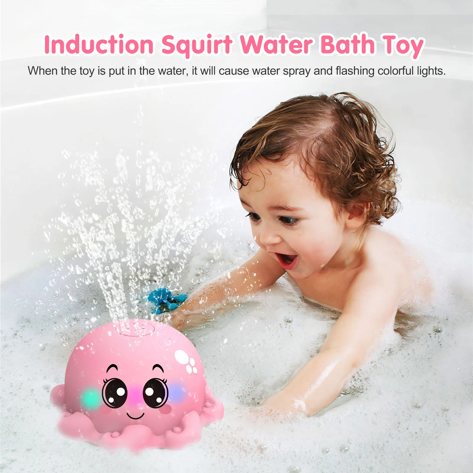 Baby Bath Toys Automatic Spray Sprinkler Cute Animal Octopus Crab Bathtub Toy - £16.03 GBP+