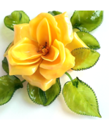 Vintage 1968 MCM Acrylic Lucite Flower Power Yellow Rose 3D Centerpiece ... - $64.95