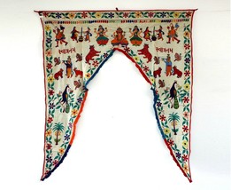 Vintage Welcome Gate Toran Door Valance Window Décor Tapestry Wall Hanging DV41 - £43.52 GBP