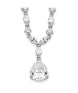 Cheryl M Silver  Fancy Marquise-cut &amp; Brilliant-cut Pear CZ 17 Inch Neck... - $374.32 CAD