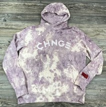 CHNGE Tie Dye Hoodie Size XL Embroidered Logo Pullover Sweatshirt Purple... - $28.71