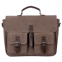 Canvas Messenger Bag Business Laptop Bags Vintage Men Crossbody Briefcase - £67.70 GBP