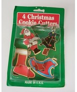 4 Christmas Cookie Cutters Fox Run Craftsman metal USA Vintage - $2.50