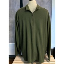 Eddie Bauer Shirt Mens Sz XXL Pullover Long Sleeve Casual Army Green 1/4 Zip - £14.39 GBP