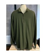 Eddie Bauer Shirt Mens Sz XXL Pullover Long Sleeve Casual Army Green 1/4... - £14.22 GBP