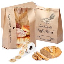 50 Pcs Sourdough Bread Bags Paper Bread Bags For Homemade Bread 14 X 8.3... - $28.99