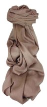 Fine Cashmere Stole Karakoram Birds-Eye Weave Cappuchino by Pashmina &amp; Silk - £102.50 GBP