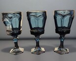 Beautiful Vintage Fostoria Dark BLUE wine glass VIRGINIA pattern Set Of 3 - €21,36 EUR
