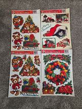 Vintage Color Clings Sheets Christmas Tree Window Cling Holiday Wreath L... - $34.65