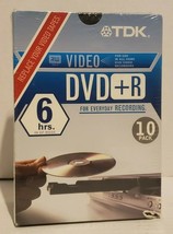 TDK DVD+R 4.7 GB 10 Pack 6 Hours Recordable Blank Discs 10 Video Disc with cases - $11.77
