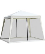 Outsunny 10&#39;X10&#39; Outdoor Canopy Tent, Slant Leg Sun Shelter With, Cream ... - £90.85 GBP