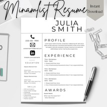 Instant Download Resume Template, CV Template Modern - £3.93 GBP