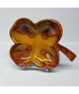 Vintage Dryden Pottery Large Mottled Glaze Four Leave Clover Dish Arkansas - $21.66