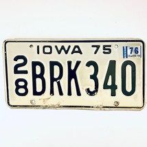 1976 United States Iowa Delaware County Passenger License Plate 28 BRK340 - £13.15 GBP