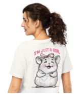 Women’s Organic Ribbed Neck T-Shirt - Girl Back Print Off White - €46,87 EUR