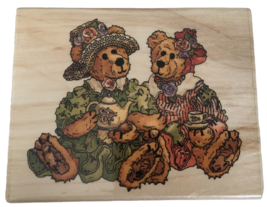Uptown Rubber Stamp Boyds Bears Emma and Bailey Afternoon Tea Teddy Friendship - £3.98 GBP