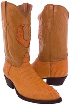 Cowboy Western Boots Leather Crocodile Hornback Mango J Toe Botas Size 9, 9.5 - £160.84 GBP