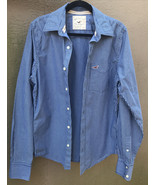 Hollister California Men&#39;s L Blue Wht Strpe Btn-down Casual Work Dress S... - $21.69 CAD