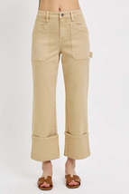 RISEN Full Size High Rise Wide Straight Cuffed Patch Jeans Plus Size - $58.00+