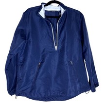 IZOD Blue White Women&#39;s Size Medium Pullover Jacket 1/2 zip front closur... - £14.23 GBP