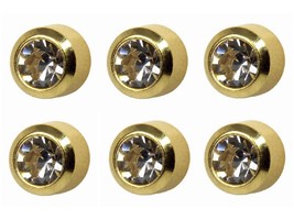 6 Pairs of Ear Piercing April Birthstone Gold Plated Stud Earrings 2mm Bezel Ear - £11.95 GBP