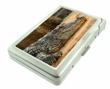 Crocodile Em1 100&#39;s Size Cigarette Case with Built in Lighter Metal Wallet - $21.73
