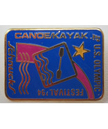 Schnucks US Olympic Canoe Kayak Festival 1994 Pin Vintage Red Blue Metal - $9.45