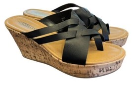 Seychelles Wedge Sandal Black Size 6M Slip-On - £19.36 GBP