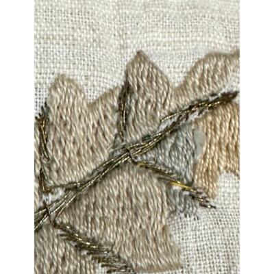 19th Century ANTIQUE OTTOMAN TURKISH Metallic HAND EMBROIDERY ON LINEN  Item image 6