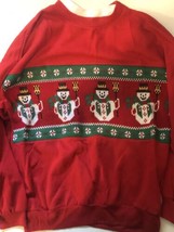 Ugly Christmas Sweater Red With Snowman Medium M Pullover Sh1 - $11.87
